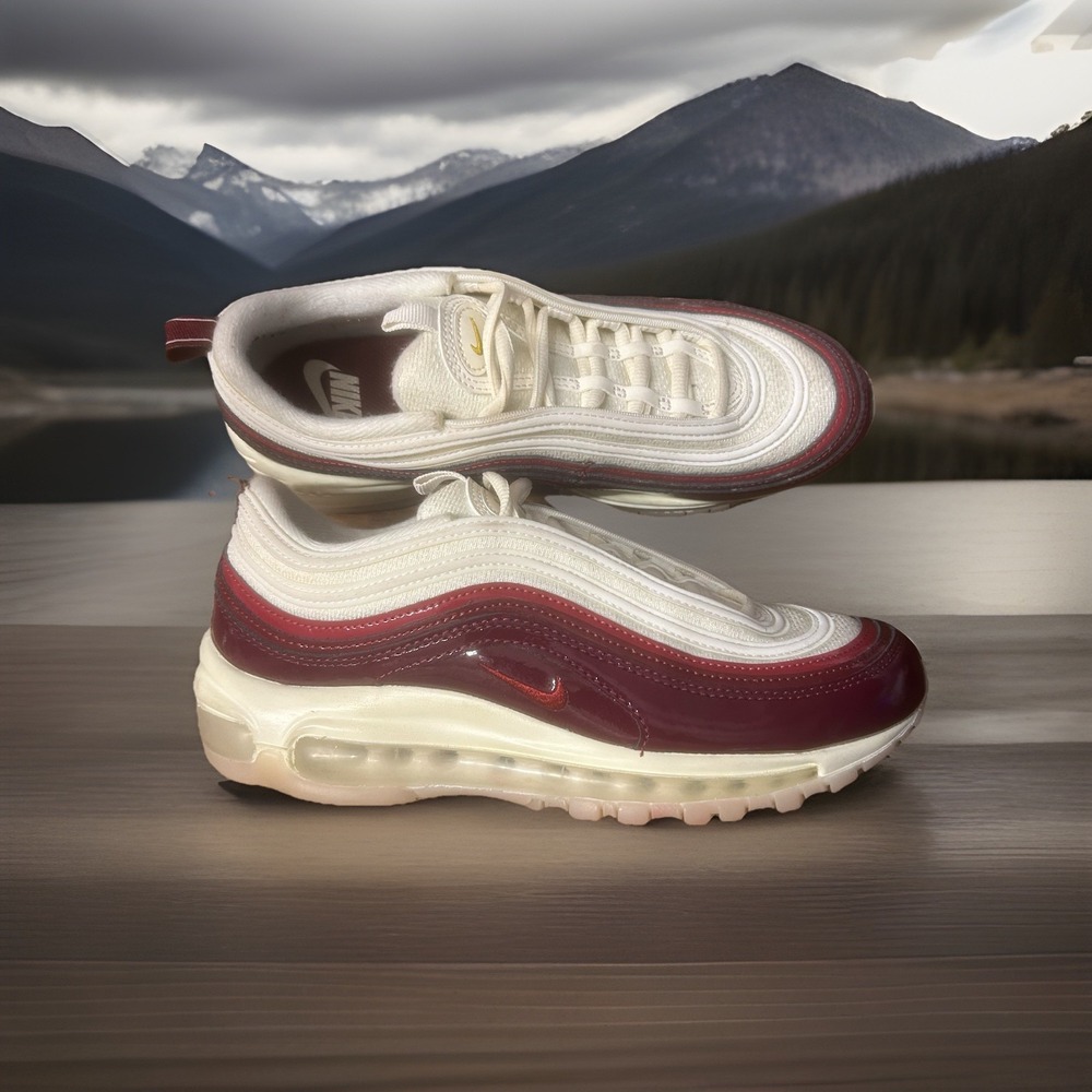 Nike Air Max 97 Shoes Womens 8.5 Dark Beetroot‎ Milk Patent Leather DQ8582-600